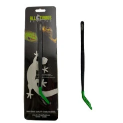 ATR Stainless Steel Angled Feeding Tweezers / Tongs Blister Pack 8"