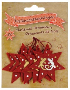 Felt Christmas Ornaments "Geckos" Set Of 5