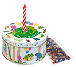 Gift Box "Reptiles" With Candle And Confetti