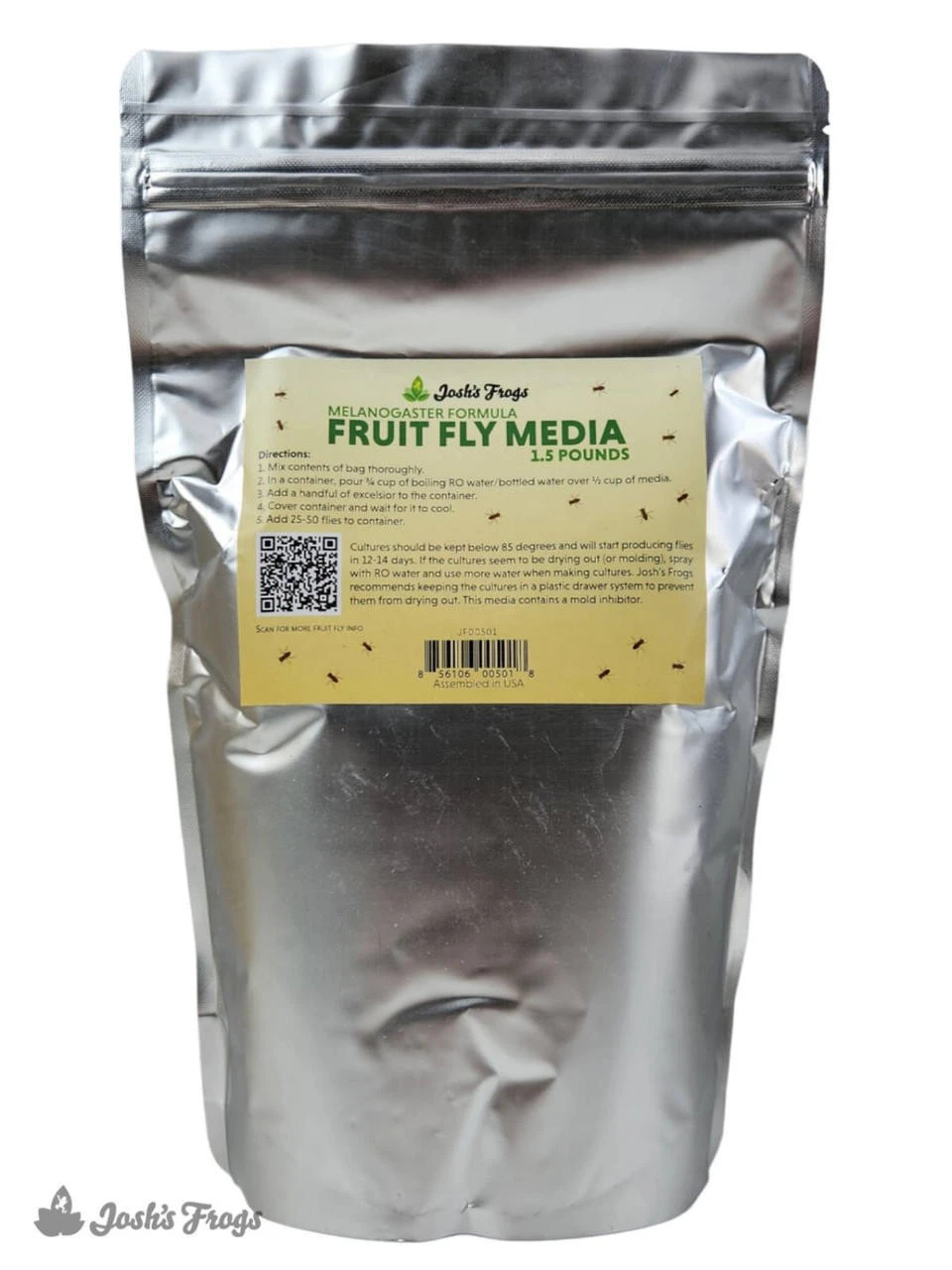 Josh's Frogs Melanogaster Fruit Fly Media | 1.5 Lbs / 1.35 Quarts (makes 10 Fruit Fly Cultures)
