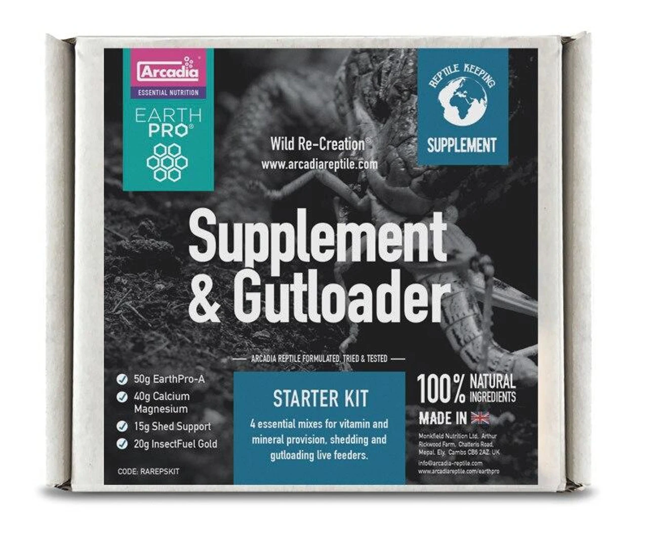 Arcadia EarthPro Supplement & Gutloader Starter Kit ** See Note About Best Before Date