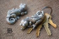 Chahoua Gecko Keychain (Pewter) By Emily Burke