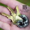 Leopard Gecko Keychain (Pewter) By Emily Burke -Natural Pet Care Shop emily burke artwork leopard gecko keychain pewter by emily burke 30943.1632845835