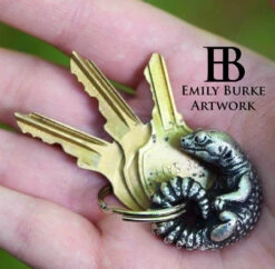 Leopard Gecko Keychain (Pewter) By Emily Burke