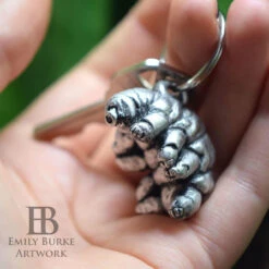 Tardigrade Keychain (Pewter) By Emily Burke -Natural Pet Care Shop emily burke artwork tardigrade keychain pewter by emily burke 50124.1632845900