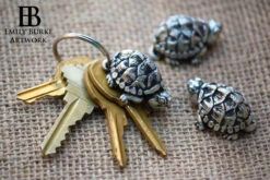 Turtle Keychain (Pewter) By Emily Burke
