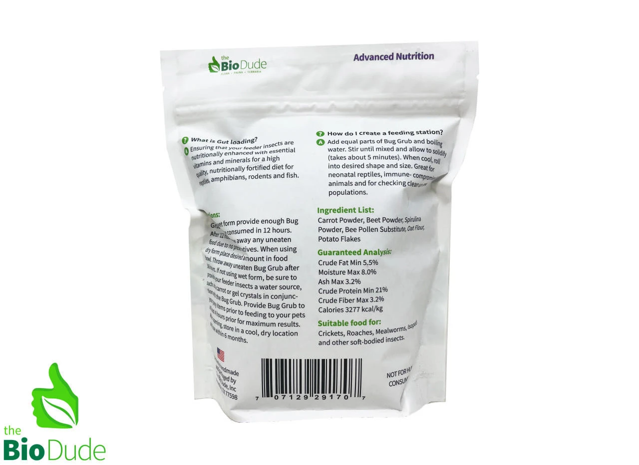 The BioDude Bug Grub Premium Insect Gutload, 16oz Bag 4 The BioDude Bug Grub Premium Insect Gutload, 16oz Bag - Image 2