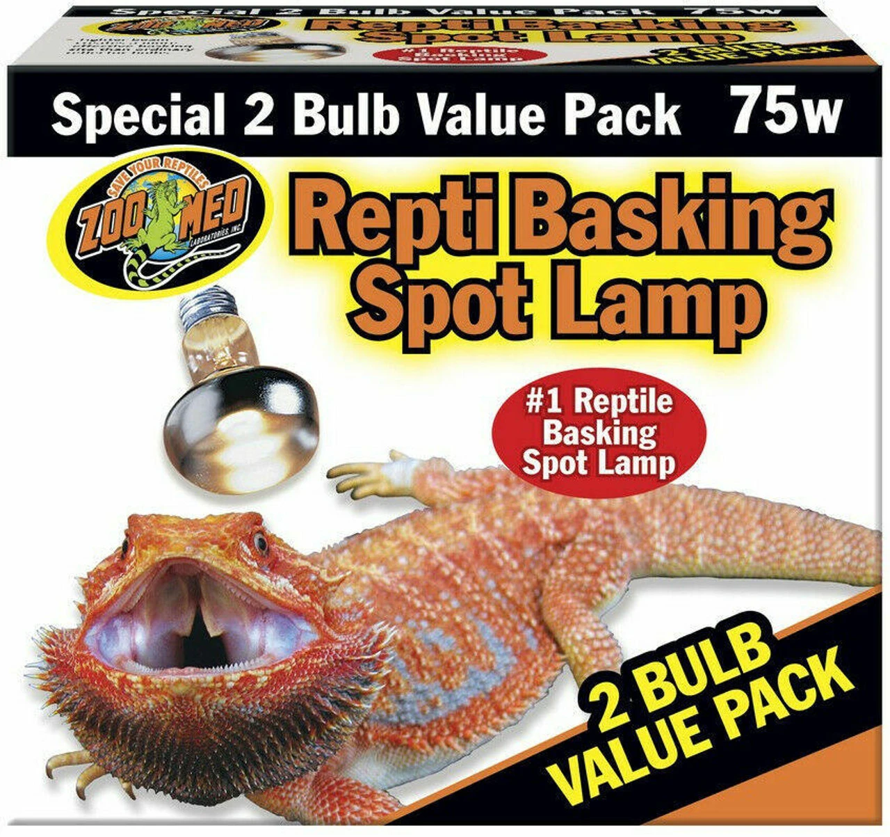 Zoo Med Repti Basking Spot Lamp 75 Watt (2 Pack)